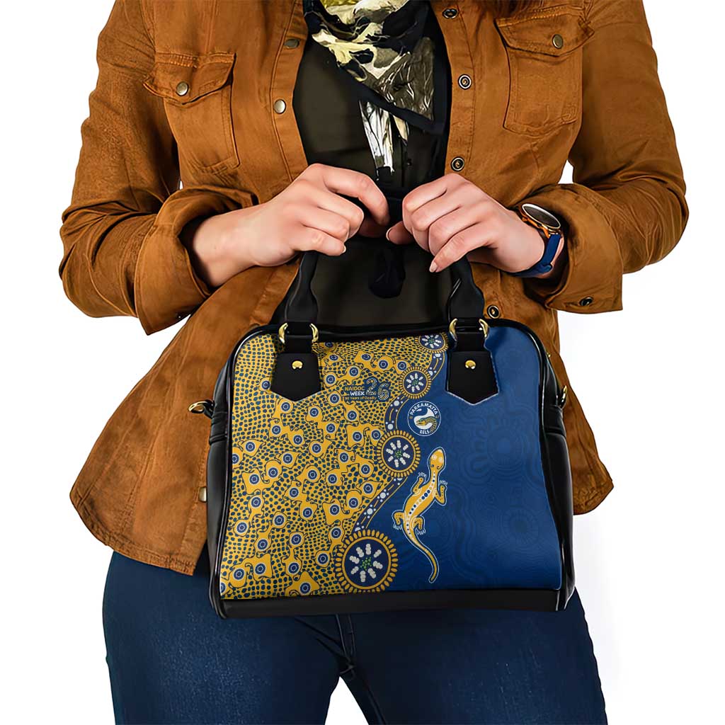 Parramatta Eels NAIDOC Week 2026 Shoulder Handbag Aboriginal Lizard Dot Painting - 50 Years of Deadly