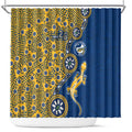 Parramatta Eels NAIDOC Week 2026 Shower Curtain Aboriginal Lizard Dot Painting - 50 Years of Deadly