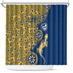 Parramatta Eels NAIDOC Week 2026 Shower Curtain Aboriginal Lizard Dot Painting - 50 Years of Deadly