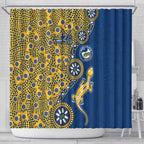 Parramatta Eels NAIDOC Week 2026 Shower Curtain Aboriginal Lizard Dot Painting - 50 Years of Deadly