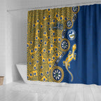Parramatta Eels NAIDOC Week 2026 Shower Curtain Aboriginal Lizard Dot Painting - 50 Years of Deadly