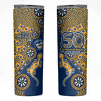 Parramatta Eels NAIDOC Week 2026 Skinny Tumbler Aboriginal Lizard Dot Painting - 50 Years of Deadly