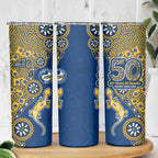 Parramatta Eels NAIDOC Week 2026 Skinny Tumbler Aboriginal Lizard Dot Painting - 50 Years of Deadly