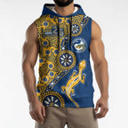 Parramatta Eels NAIDOC Week 2026 Sleeveless Hoodie Aboriginal Lizard Dot Painting - 50 Years of Deadly