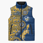 Parramatta Eels NAIDOC Week 2026 Sleeveless Puffer Jacket Aboriginal Lizard Dot Painting - 50 Years of Deadly