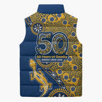 Parramatta Eels NAIDOC Week 2026 Sleeveless Puffer Jacket Aboriginal Lizard Dot Painting - 50 Years of Deadly