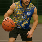 Parramatta Eels NAIDOC Week 2026 Sleeveless Zip Hoodie Aboriginal Lizard Dot Painting - 50 Years of Deadly