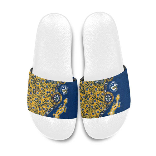 Parramatta Eels NAIDOC Week 2026 Slide Sandals Aboriginal Lizard Dot Painting - 50 Years of Deadly