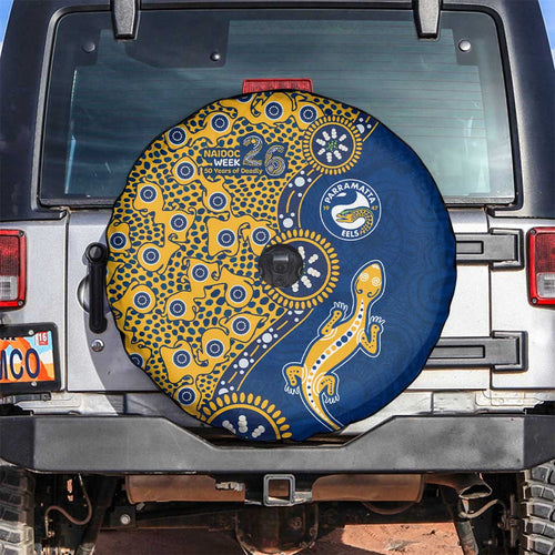 Parramatta Eels NAIDOC Week 2026 Spare Tire Cover Aboriginal Lizard Dot Painting - 50 Years of Deadly