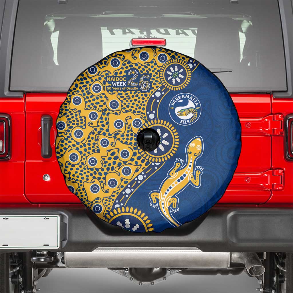 Parramatta Eels NAIDOC Week 2026 Spare Tire Cover Aboriginal Lizard Dot Painting - 50 Years of Deadly