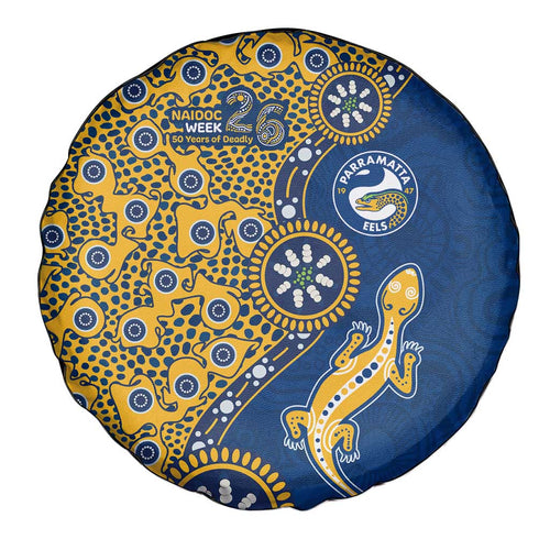 Parramatta Eels NAIDOC Week 2026 Spare Tire Cover Aboriginal Lizard Dot Painting - 50 Years of Deadly