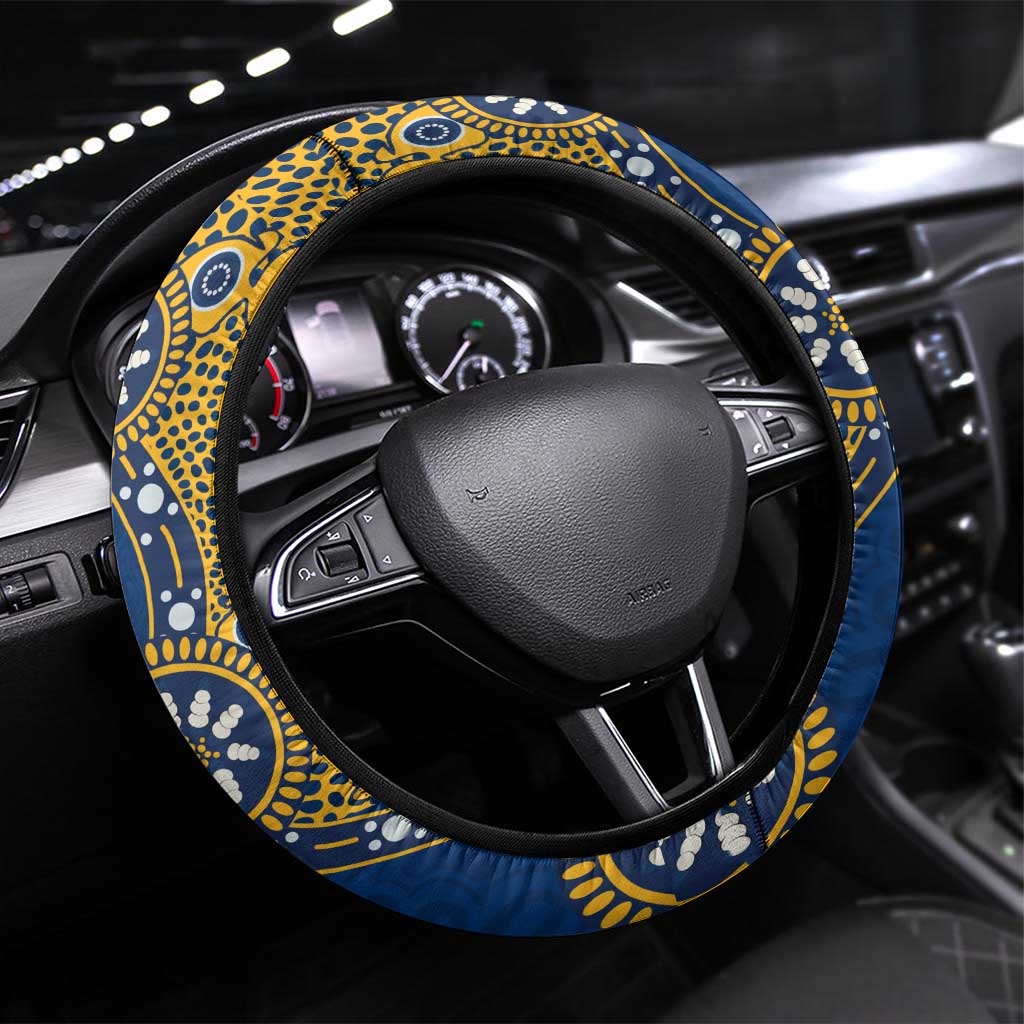 Parramatta Eels NAIDOC Week 2026 Steering Wheel Cover Aboriginal Lizard Dot Painting - 50 Years of Deadly