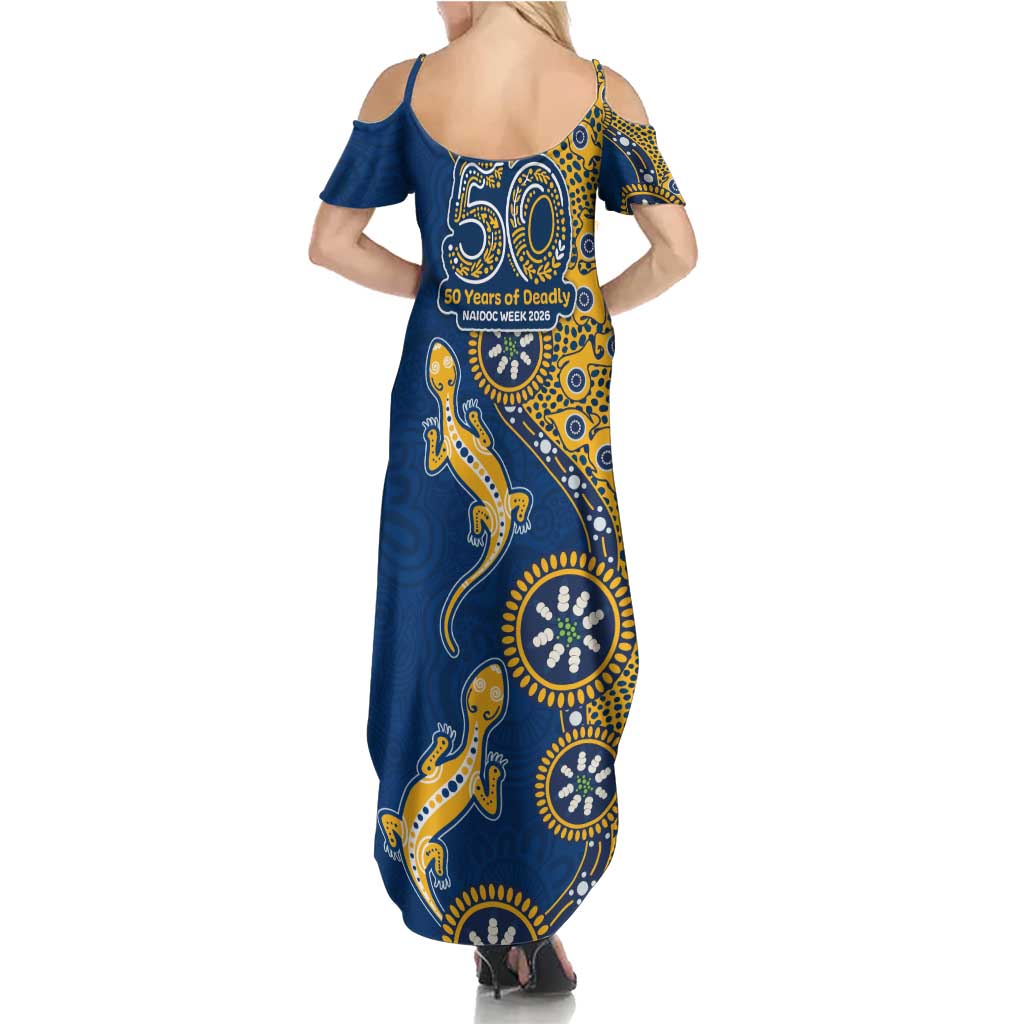 Parramatta Eels NAIDOC Week 2026 Summer Maxi Dress Aboriginal Lizard Dot Painting - 50 Years of Deadly