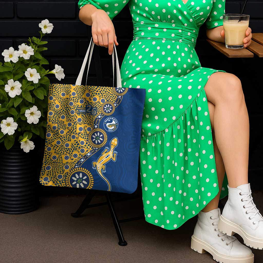 Parramatta Eels NAIDOC Week 2026 Tote Bag Aboriginal Lizard Dot Painting - 50 Years of Deadly