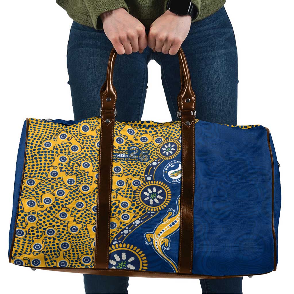 Parramatta Eels NAIDOC Week 2026 Travel Bag Aboriginal Lizard Dot Painting - 50 Years of Deadly