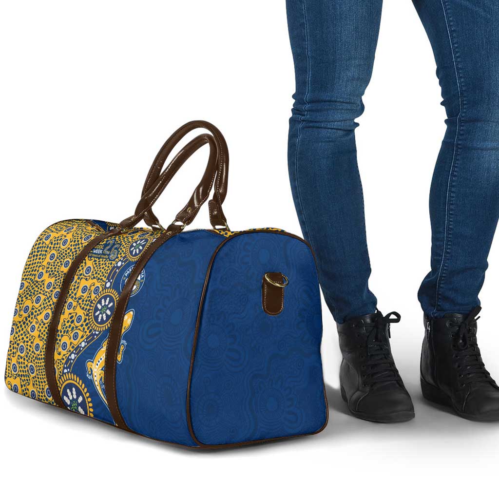 Parramatta Eels NAIDOC Week 2026 Travel Bag Aboriginal Lizard Dot Painting - 50 Years of Deadly