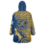 Parramatta Eels NAIDOC Week 2026 Wearable Blanket Hoodie Aboriginal Lizard Dot Painting - 50 Years of Deadly