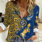 Parramatta Eels NAIDOC Week 2026 Women Casual Shirt Aboriginal Lizard Dot Painting - 50 Years of Deadly