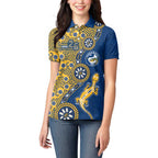 Parramatta Eels NAIDOC Week 2026 Women Polo Shirt Aboriginal Lizard Dot Painting - 50 Years of Deadly
