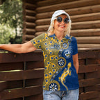 Parramatta Eels NAIDOC Week 2026 Women Polo Shirt Aboriginal Lizard Dot Painting - 50 Years of Deadly