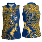 Parramatta Eels NAIDOC Week 2026 Women Sleeveless Polo Shirt Aboriginal Lizard Dot Painting - 50 Years of Deadly