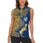 Parramatta Eels NAIDOC Week 2026 Women Sleeveless Polo Shirt Aboriginal Lizard Dot Painting - 50 Years of Deadly