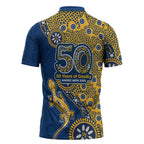 Parramatta Eels NAIDOC Week 2026 Zipper Polo Shirt Aboriginal Lizard Dot Painting - 50 Years of Deadly