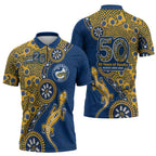 Parramatta Eels NAIDOC Week 2026 Zipper Polo Shirt Aboriginal Lizard Dot Painting - 50 Years of Deadly