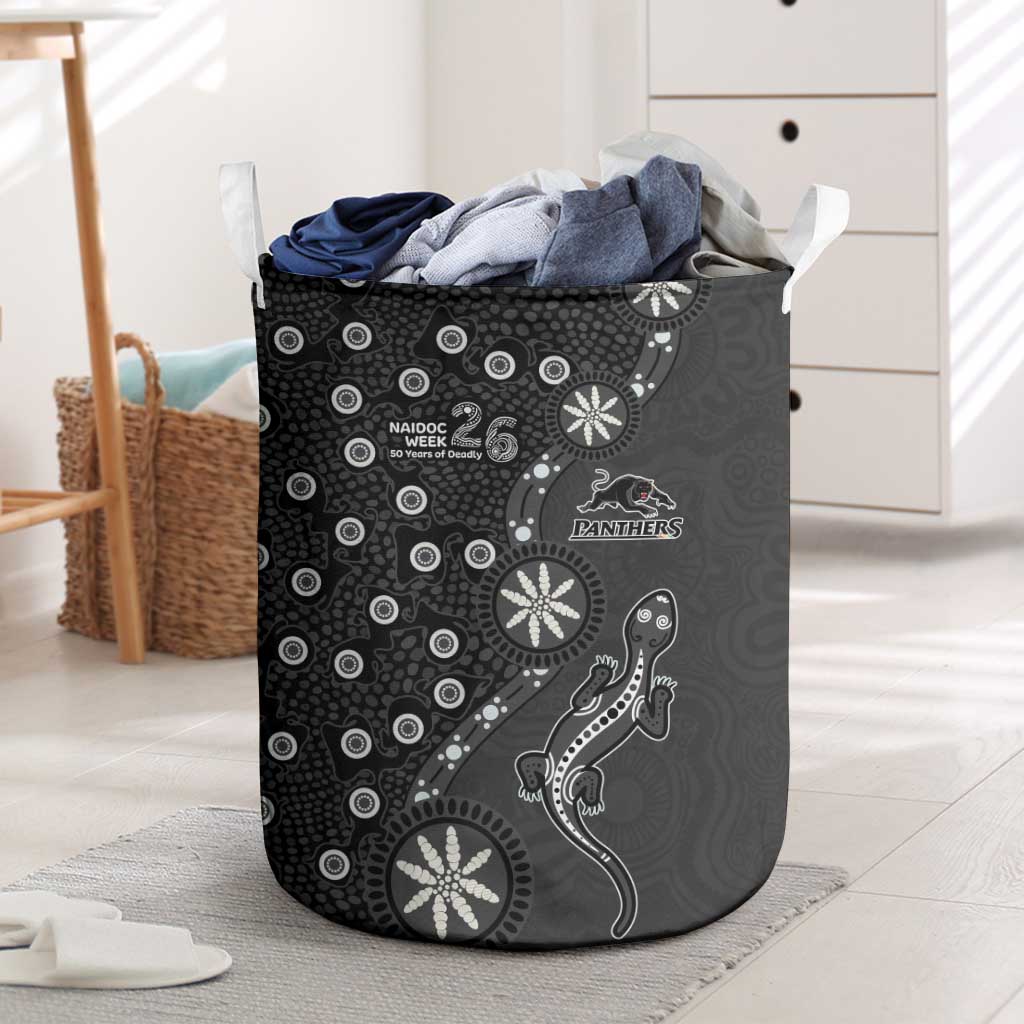 Penrith Panthers NAIDOC Week 2026 Laundry Basket Aboriginal Lizard Dot Painting - 50 Years of Deadly