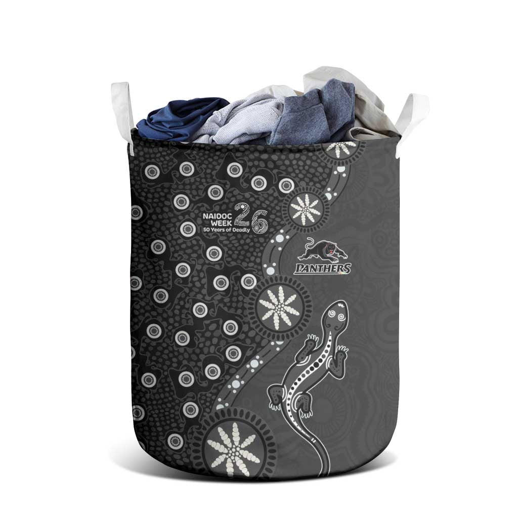 Penrith Panthers NAIDOC Week 2026 Laundry Basket Aboriginal Lizard Dot Painting - 50 Years of Deadly