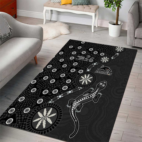 Penrith Panthers NAIDOC Week 2026 Area Rug Aboriginal Lizard Dot Painting - 50 Years of Deadly