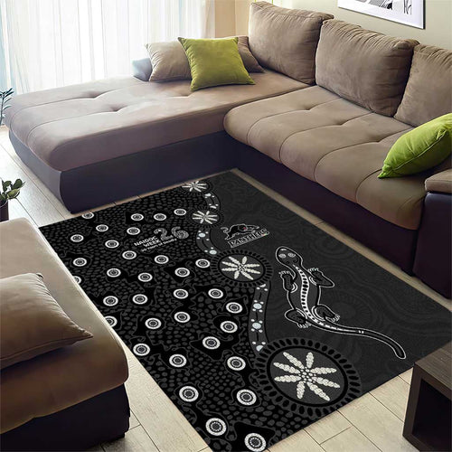Penrith Panthers NAIDOC Week 2026 Area Rug Aboriginal Lizard Dot Painting - 50 Years of Deadly