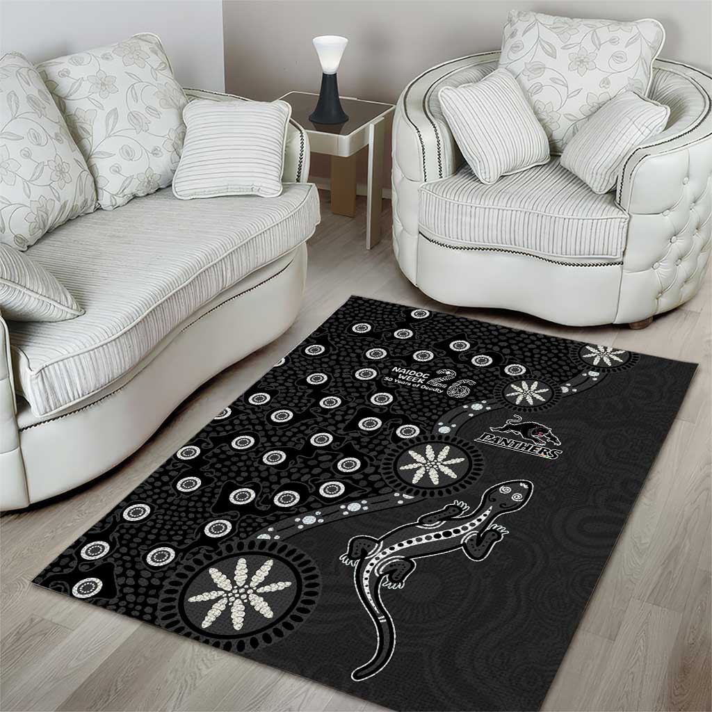 Penrith Panthers NAIDOC Week 2026 Area Rug Aboriginal Lizard Dot Painting - 50 Years of Deadly
