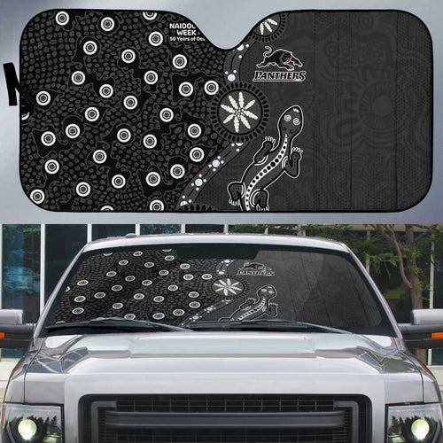 Penrith Panthers NAIDOC Week 2026 Auto Sun Shade Aboriginal Lizard Dot Painting - 50 Years of Deadly