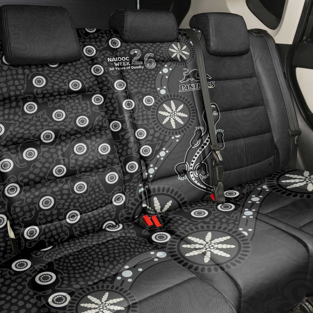 Penrith Panthers NAIDOC Week 2026 Back Car Seat Cover Aboriginal Lizard Dot Painting - 50 Years of Deadly