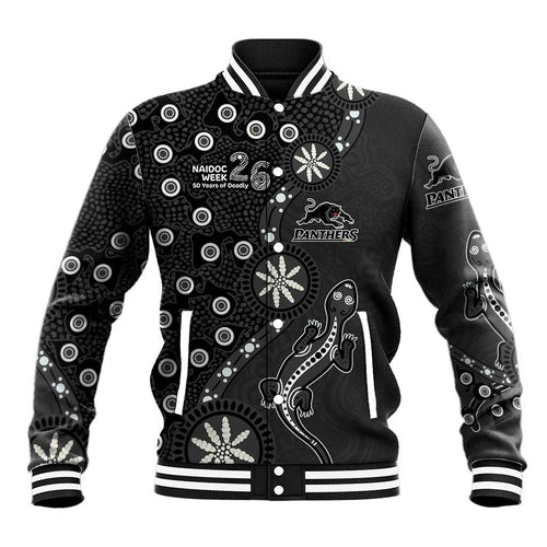 Penrith Panthers NAIDOC Week 2026 Baseball Jacket Aboriginal Lizard Dot Painting - 50 Years of Deadly
