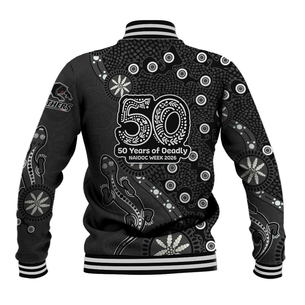 Penrith Panthers NAIDOC Week 2026 Baseball Jacket Aboriginal Lizard Dot Painting - 50 Years of Deadly