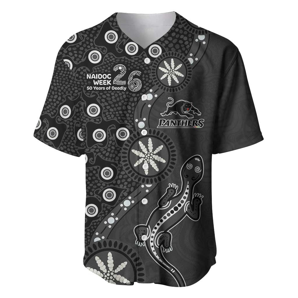 Penrith Panthers NAIDOC Week 2026 Baseball Jersey Aboriginal Lizard Dot Painting - 50 Years of Deadly