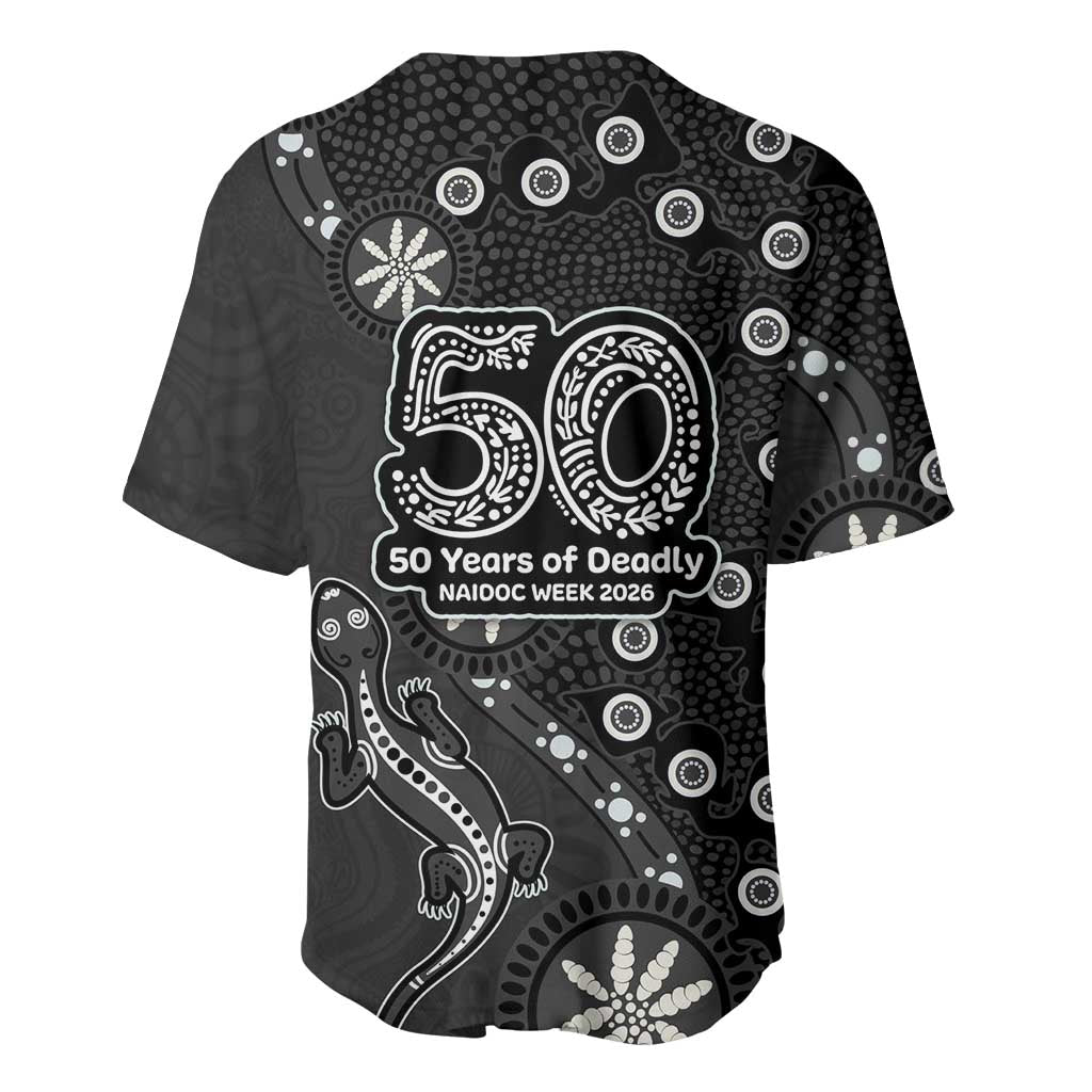 Penrith Panthers NAIDOC Week 2026 Baseball Jersey Aboriginal Lizard Dot Painting - 50 Years of Deadly