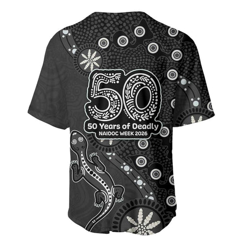Penrith Panthers NAIDOC Week 2026 Baseball Jersey Aboriginal Lizard Dot Painting - 50 Years of Deadly