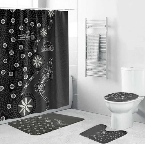 Penrith Panthers NAIDOC Week 2026 Bathroom Set Aboriginal Lizard Dot Painting - 50 Years of Deadly