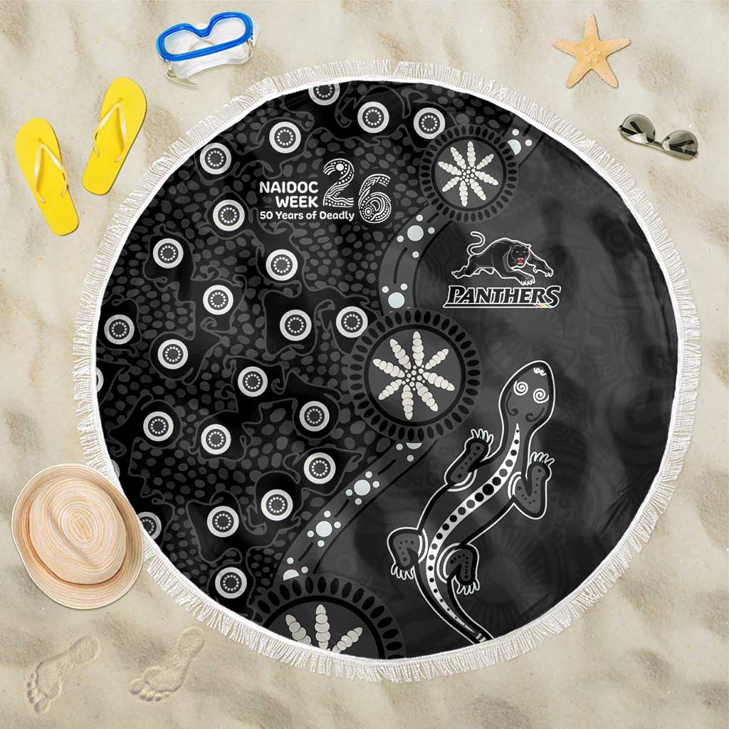 Penrith Panthers NAIDOC Week 2026 Beach Blanket Aboriginal Lizard Dot Painting - 50 Years of Deadly