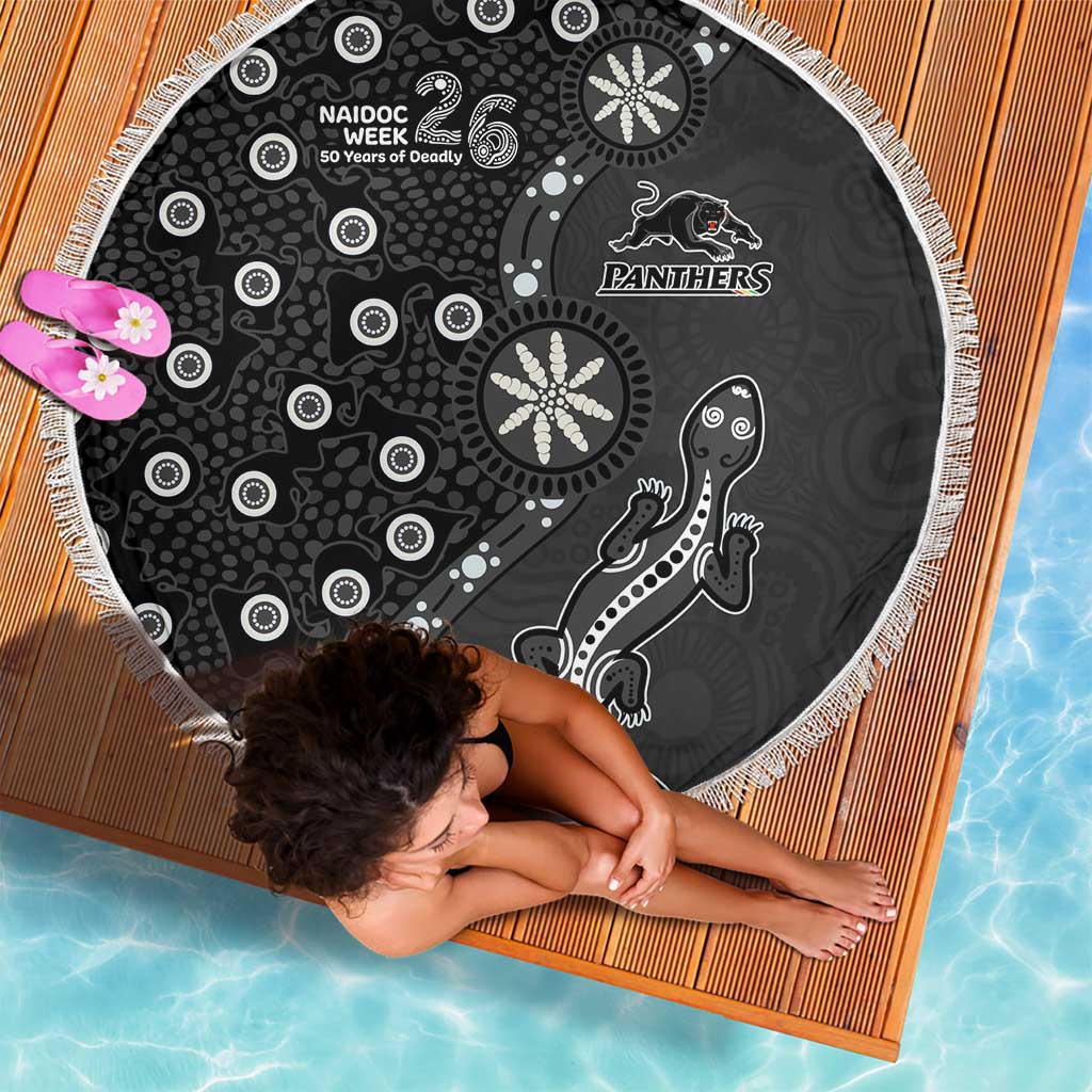 Penrith Panthers NAIDOC Week 2026 Beach Blanket Aboriginal Lizard Dot Painting - 50 Years of Deadly