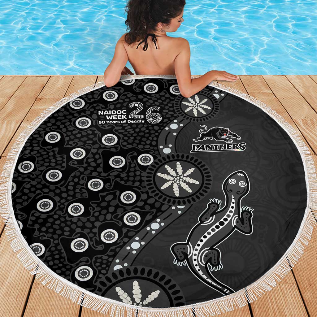 Penrith Panthers NAIDOC Week 2026 Beach Blanket Aboriginal Lizard Dot Painting - 50 Years of Deadly