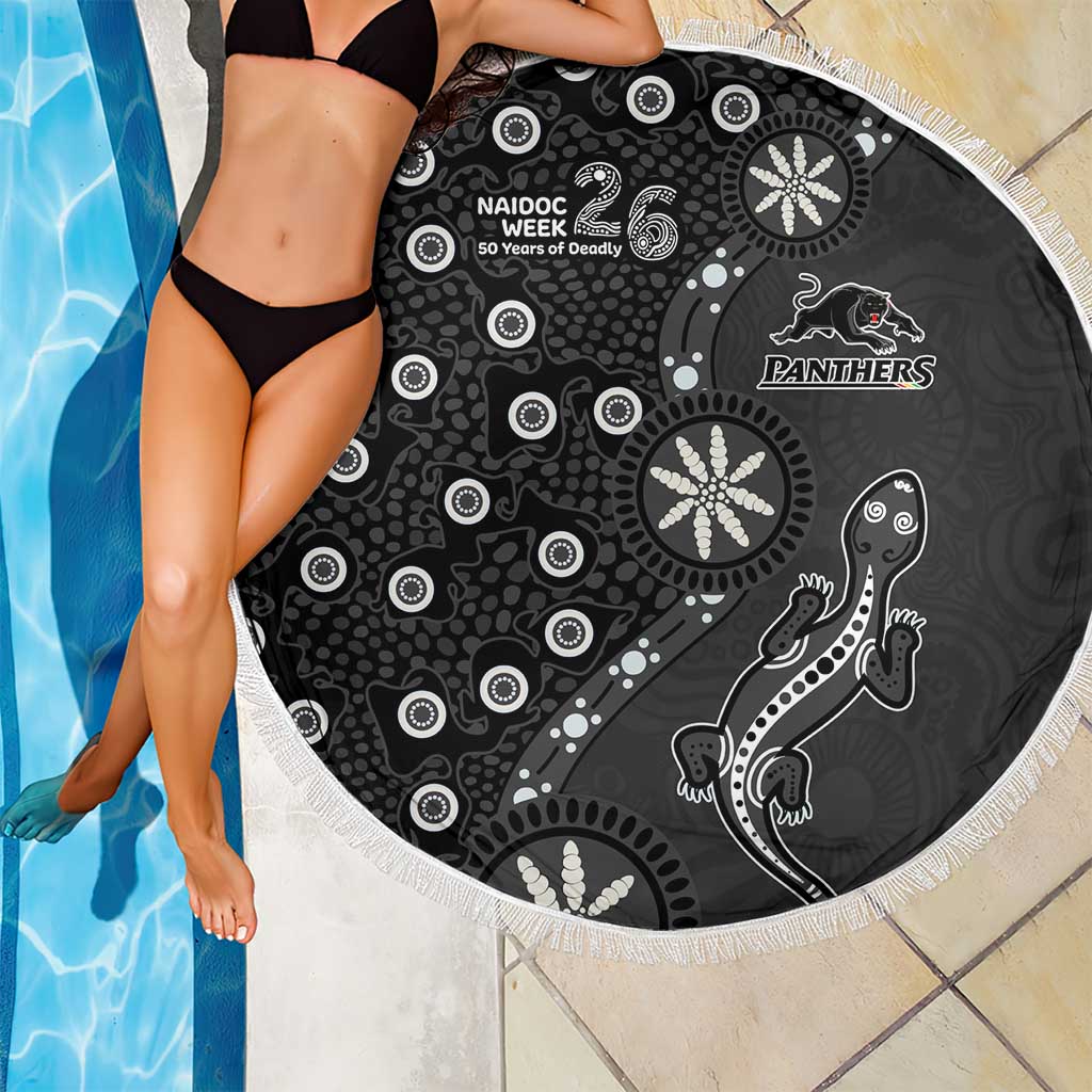 Penrith Panthers NAIDOC Week 2026 Beach Blanket Aboriginal Lizard Dot Painting - 50 Years of Deadly