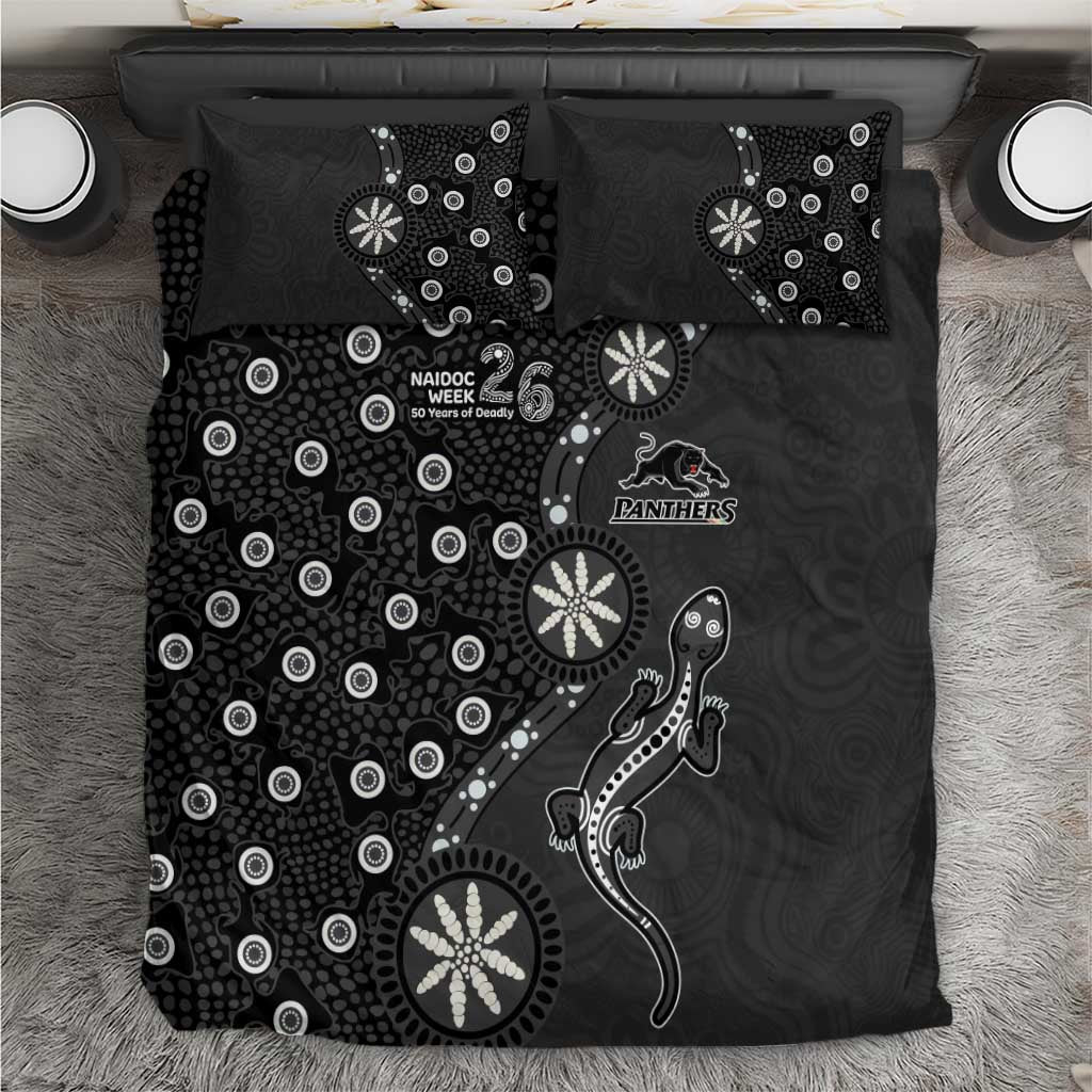Penrith Panthers NAIDOC Week 2026 Bedding Set Aboriginal Lizard Dot Painting - 50 Years of Deadly