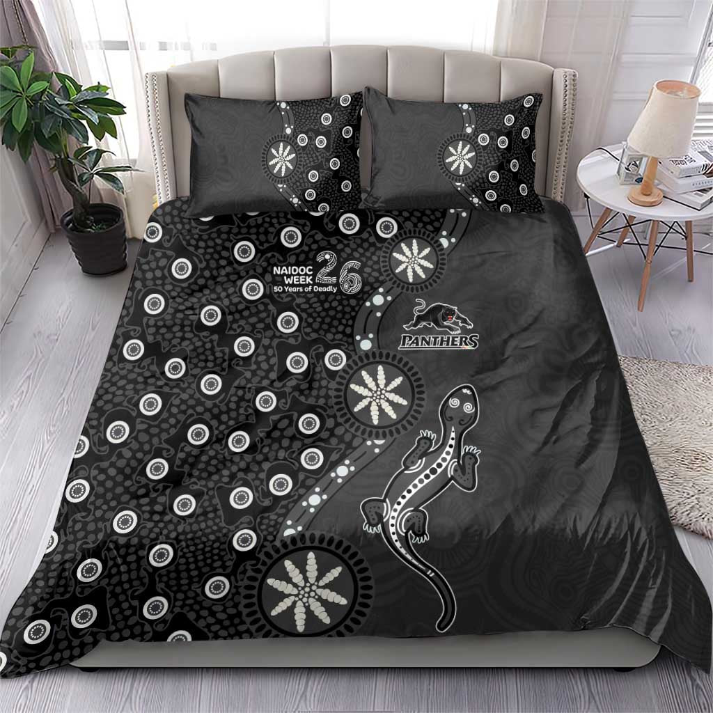 Penrith Panthers NAIDOC Week 2026 Bedding Set Aboriginal Lizard Dot Painting - 50 Years of Deadly