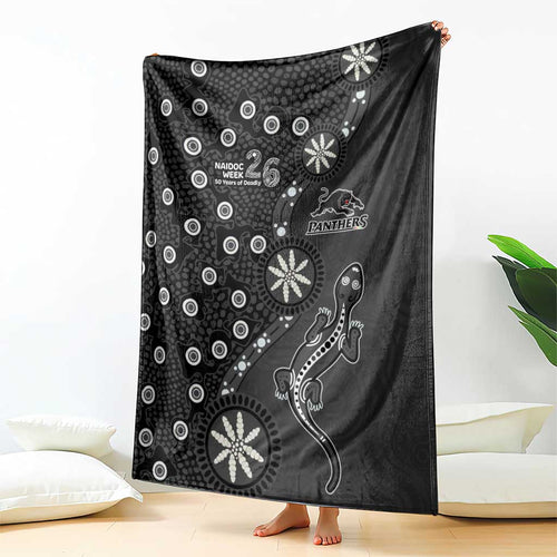 Penrith Panthers NAIDOC Week 2026 Blanket Aboriginal Lizard Dot Painting - 50 Years of Deadly
