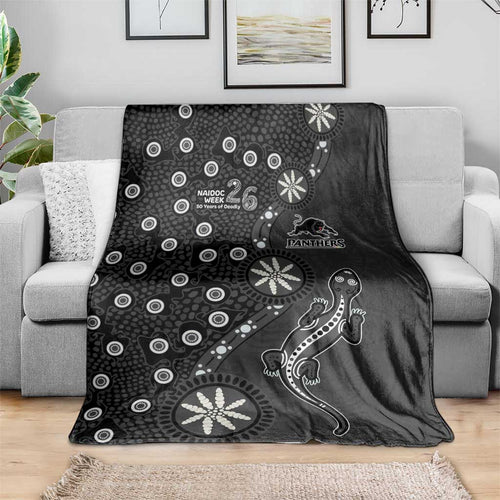 Penrith Panthers NAIDOC Week 2026 Blanket Aboriginal Lizard Dot Painting - 50 Years of Deadly