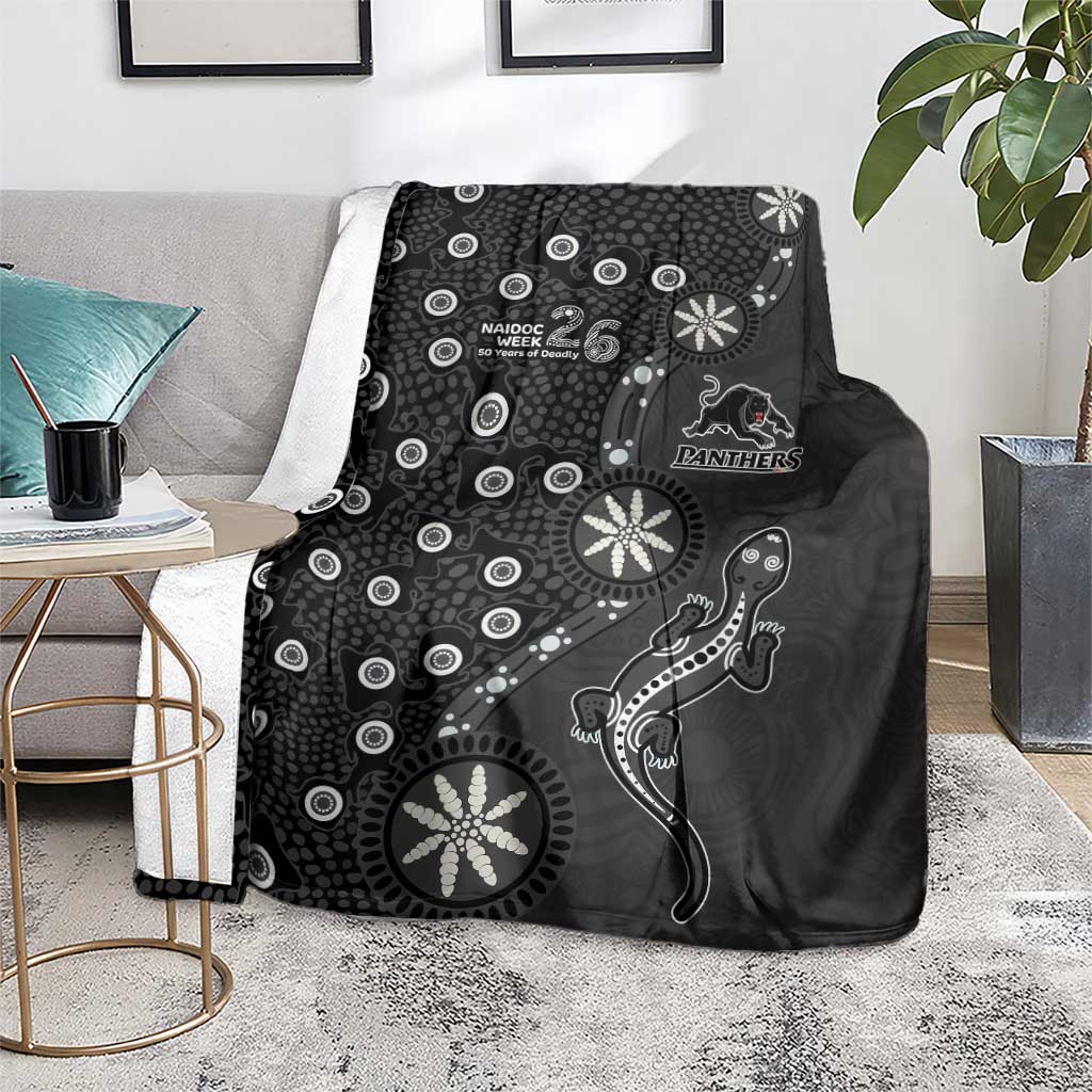 Penrith Panthers NAIDOC Week 2026 Blanket Aboriginal Lizard Dot Painting - 50 Years of Deadly